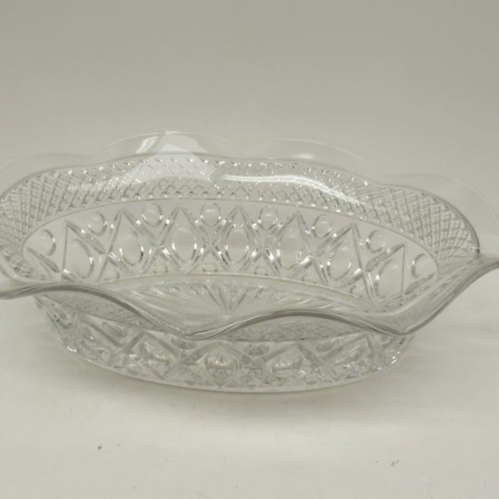 Imperial Glass Crystal CAPE COD 11 1/2 In Oval Lipped Serving or Vegetable Bowl